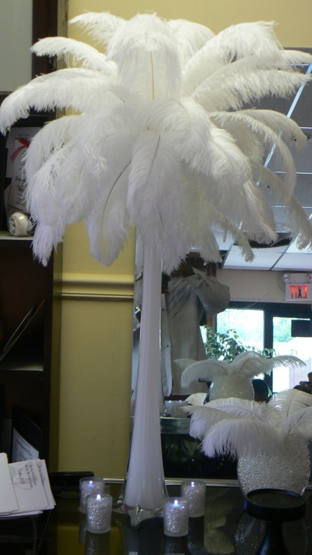 Feathers By Angel specializes in ostrich feather centerpieces