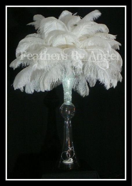 VIP Guest Table Parents table Wedding Ceremony Ostrich Feather Centerpiece